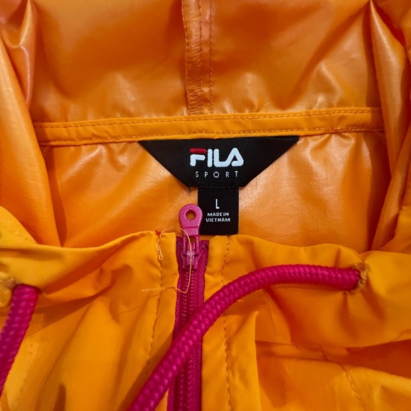 Fila Sport Pink Orange Windbreaker Jacket Size Large - Picture 6 of 7